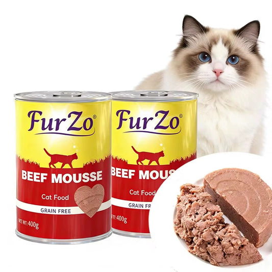 Furzo Grain-Free Beef Mousse Canned Cat Food 400g | Premium Wet Cat Food for Cats in Kenya