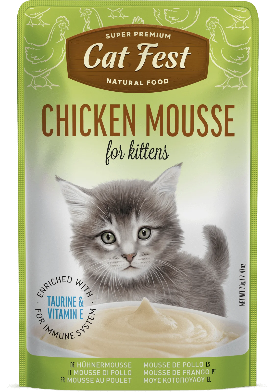 Cat Fest Chicken Mousse Pouches For Kittens