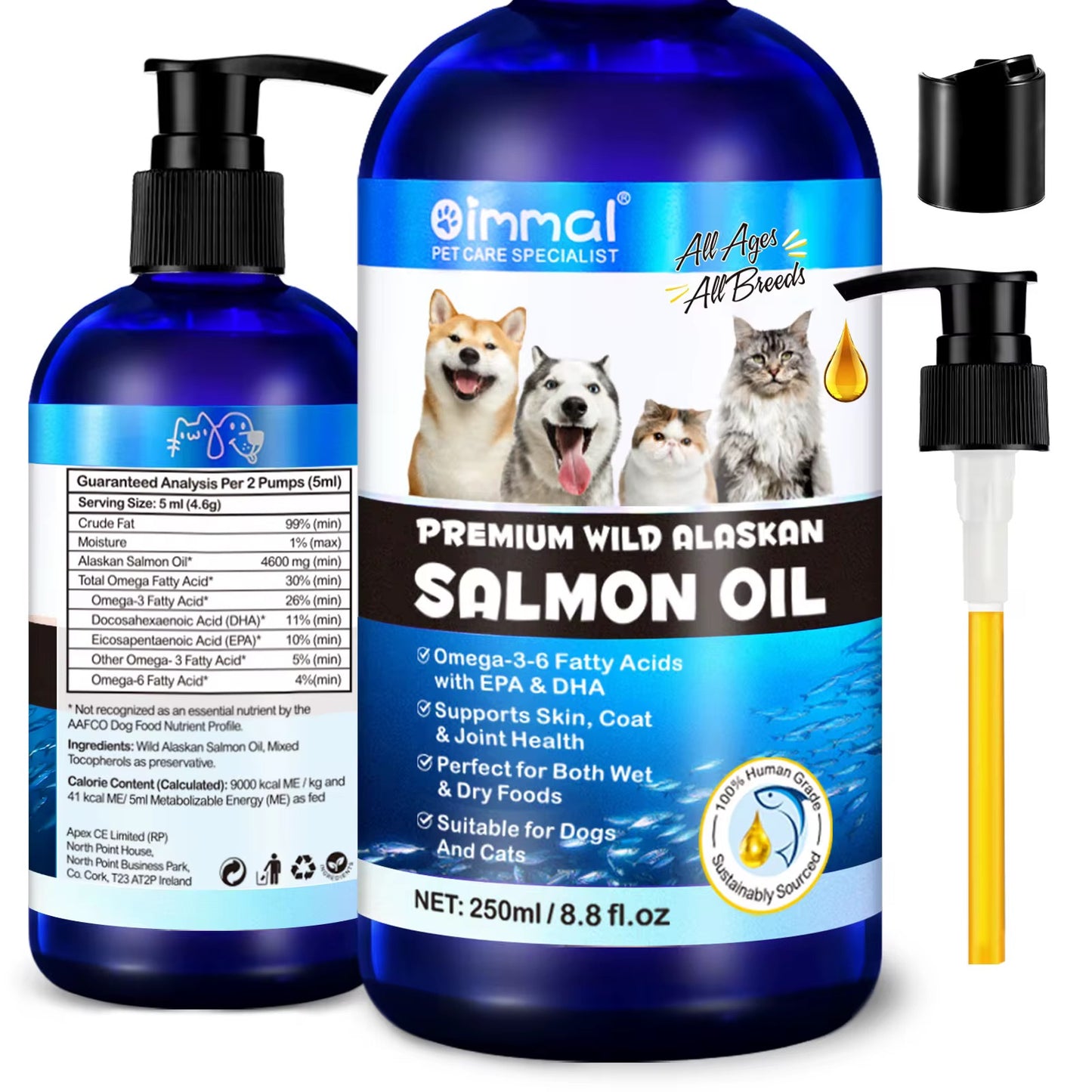 Salmon Oil for Dogs & Cats – Premium Omega-3 Supplement