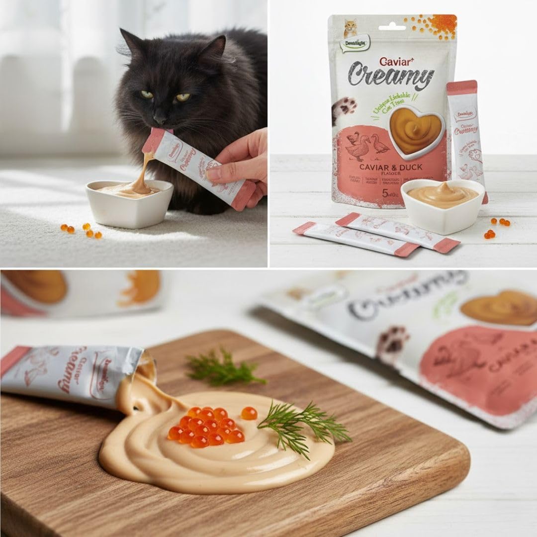 Dentalight Caviar Creamy Caviar & Duck Cat Treats – 5pcs