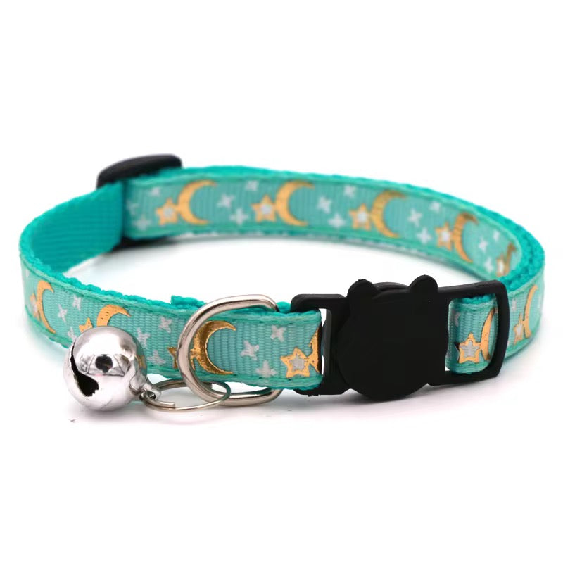 Cat Collar - Stars & Moon Print