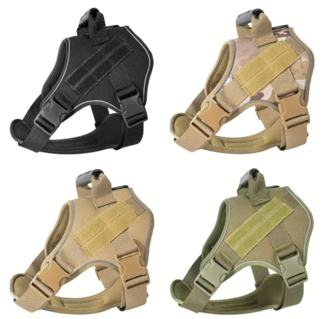 Heavy-Duty Tactical Dog Harness with MOLLE Panels & Reinforced Handle