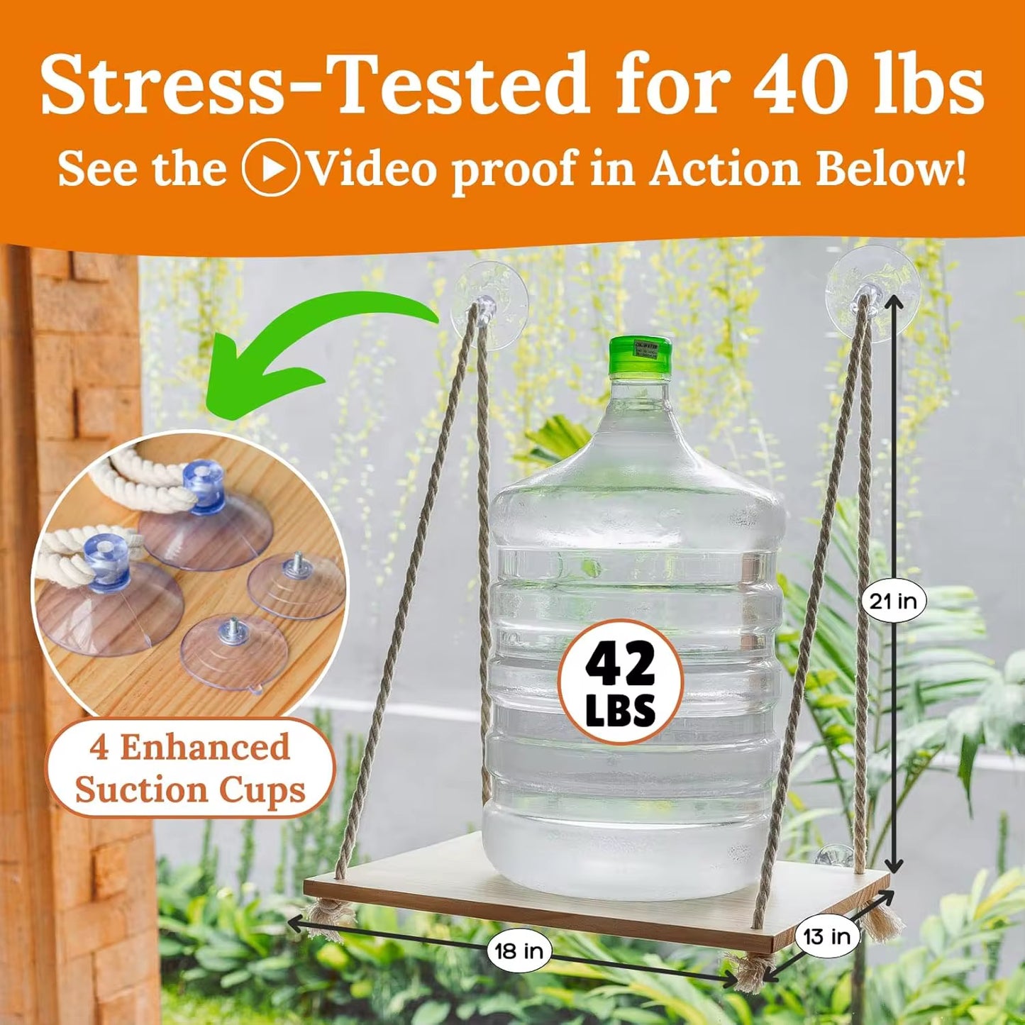 Solid Wood Cat Window Hammock – Sturdy Sunbathing Window Perch for Cats in Kenya