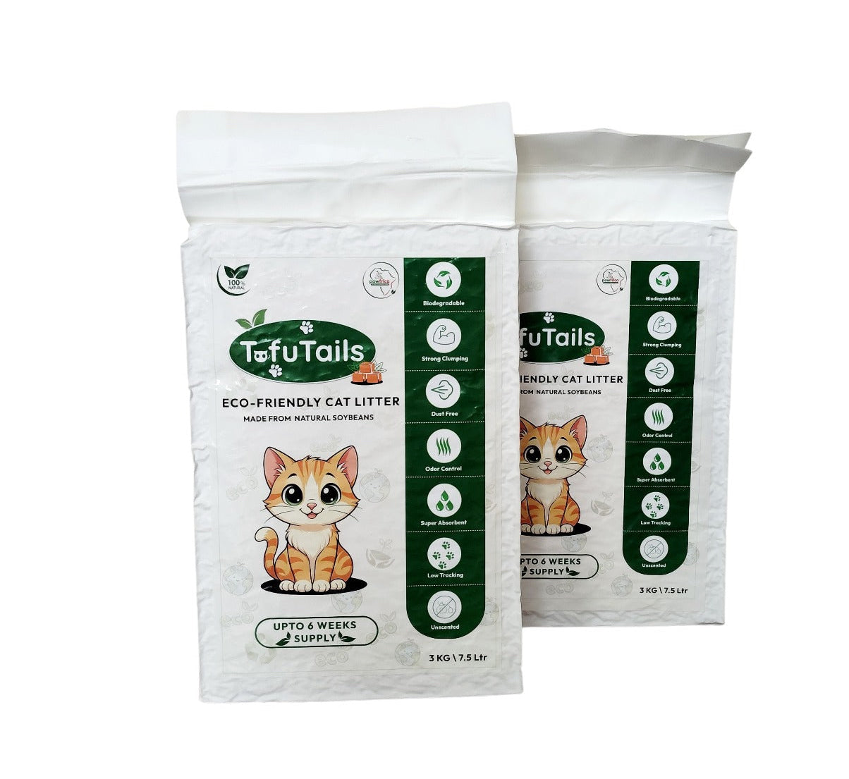 Tofu Tails Soybean Tofu Cat Litter | Eco-Friendly, Dust-Free, Super Clumping Tofu Litter