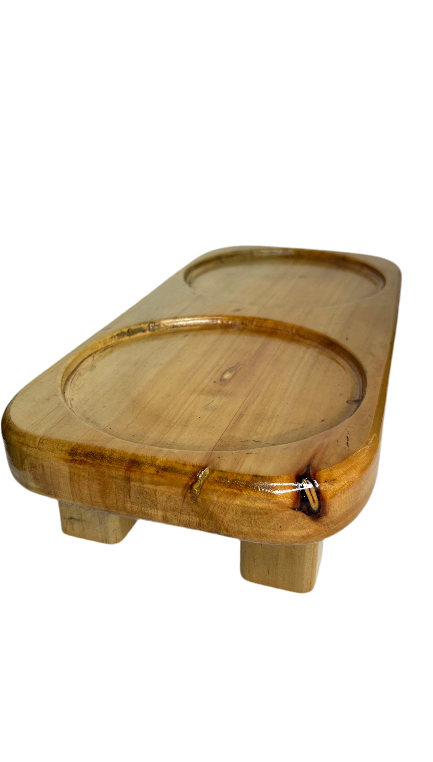 Double Elevated Wooden Cat Bowl Stand for Two Cats – Raised Feeding Station for Multi-Cat Homes