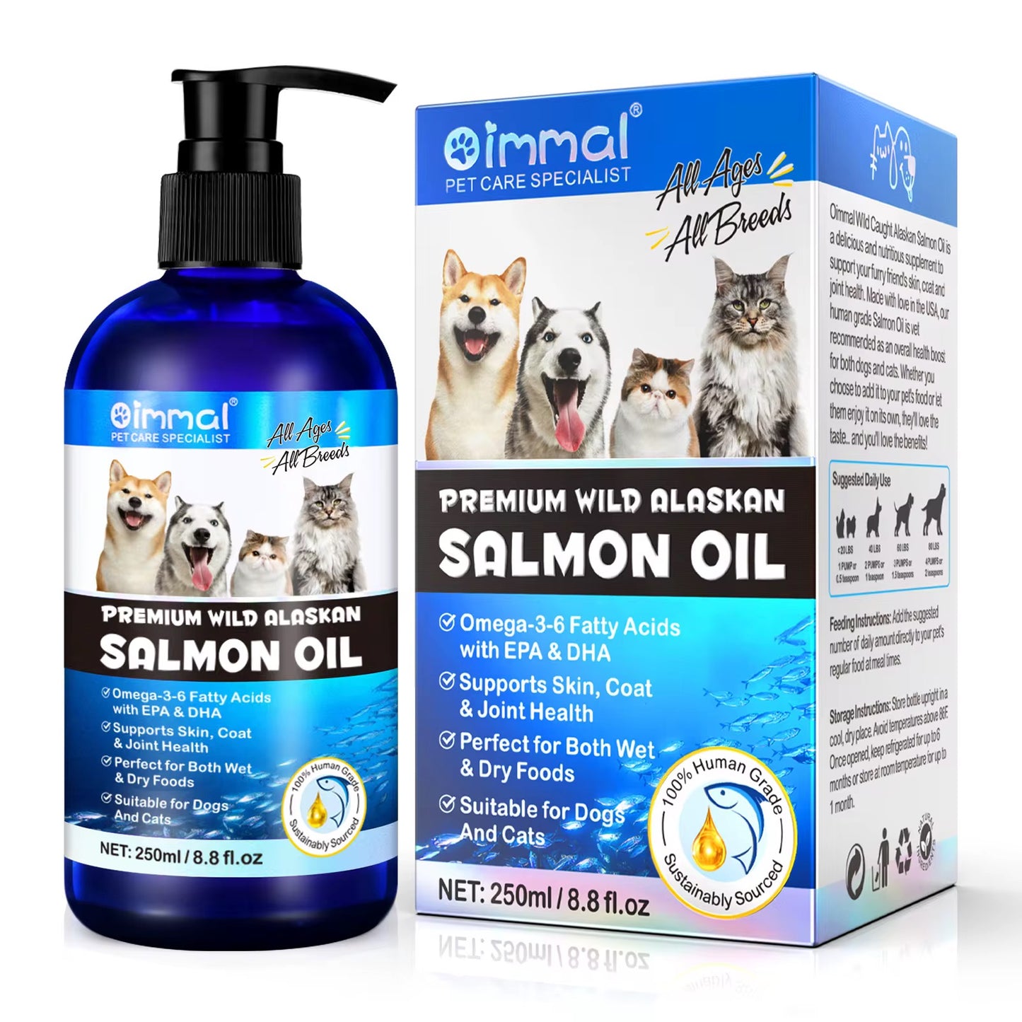 Salmon Oil for Dogs & Cats – Premium Omega-3 Supplement