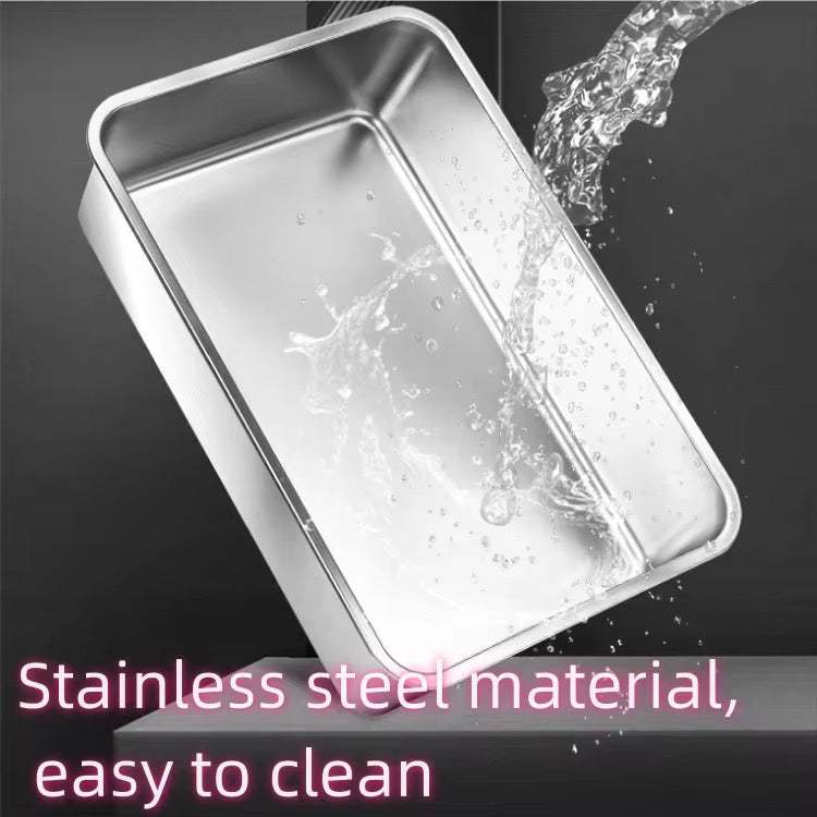 Stainless Steel Cat Litter Box - Semi-Enclosed