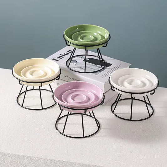 Elevated Ceramic Slow Feeder Cat Food Bowl – Stylish & Healthy Feeding for Cats | Petcore.Ke