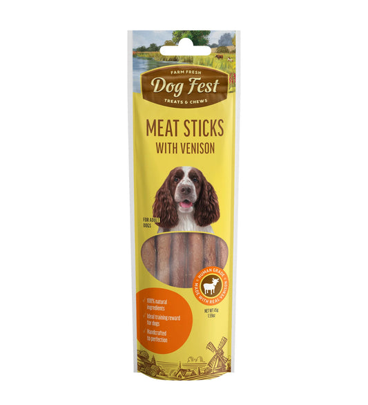 Dog Fest Meat Sticks with Venison – Natural Dog Treats