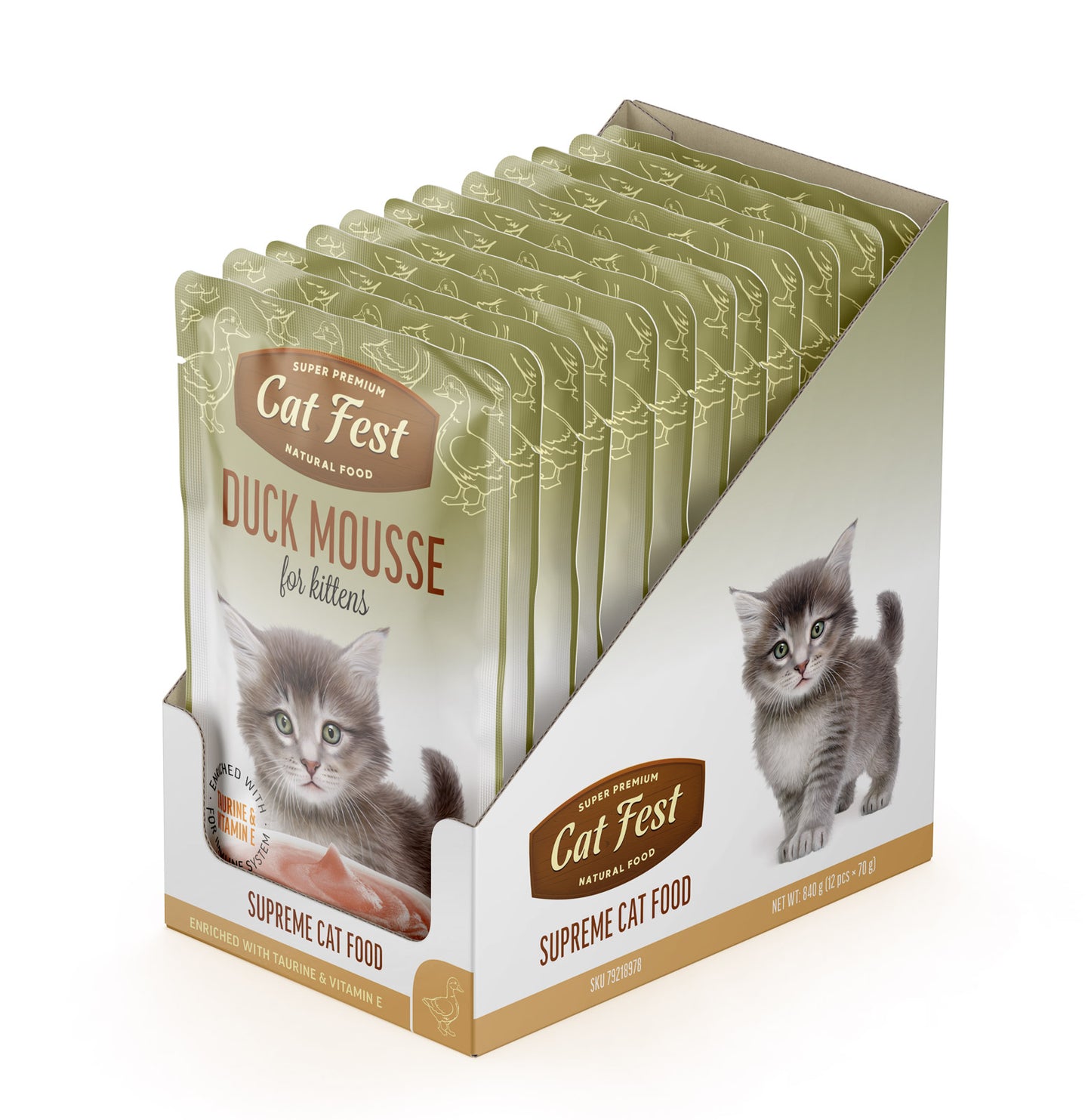 Duck Mousse For Kittens - Cat Fest Pouches