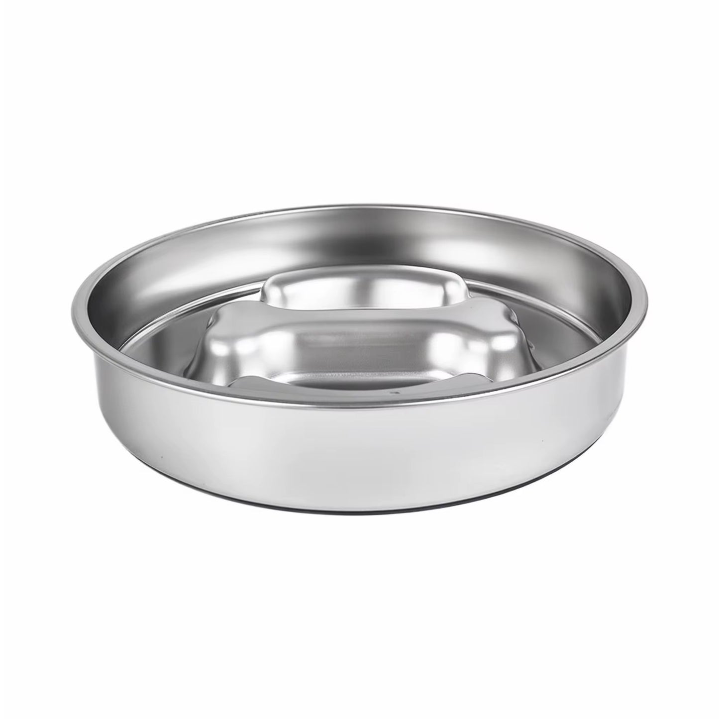 Large Stainless Steel Slow-Feeder Dog Bowl