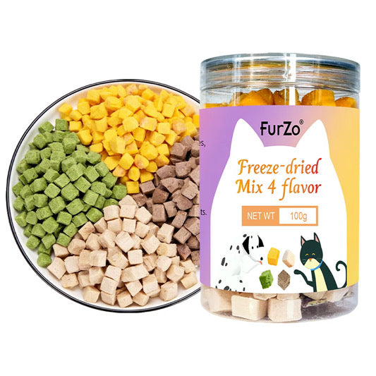 Furzo Mix 4 Flavors Freeze Dried Treats for Cats & Dogs – 100g
