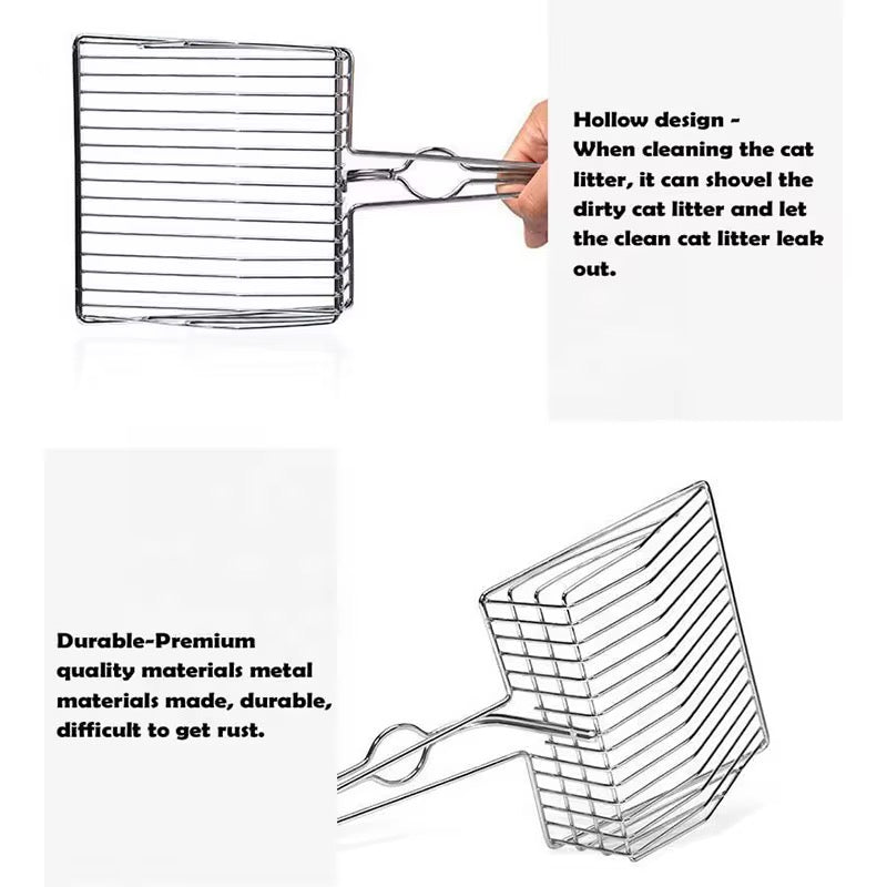 Extra-Large Stainless Steel Cat Litter Scoop – Fast, Durable Waste Removal