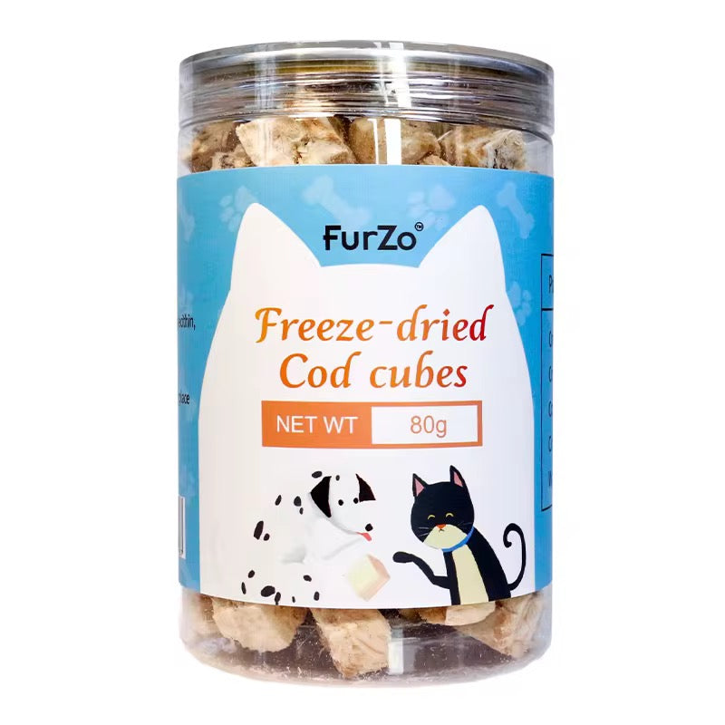 Furzo Freeze Dried Cod Cubes for Cats & Dogs – High Protein Cod Treats in Kenya (80g)