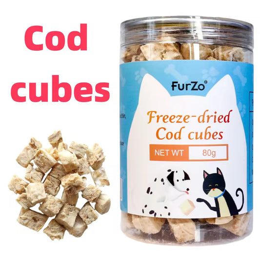 Furzo Freeze Dried Cod Cubes for Cats & Dogs – High Protein Cod Treats in Kenya (80g)