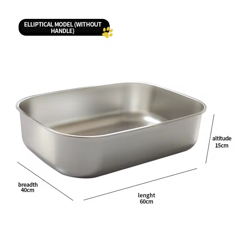 Heavy Duty Stainless Steel Cat Litter Box (No Cat Print Embossing)