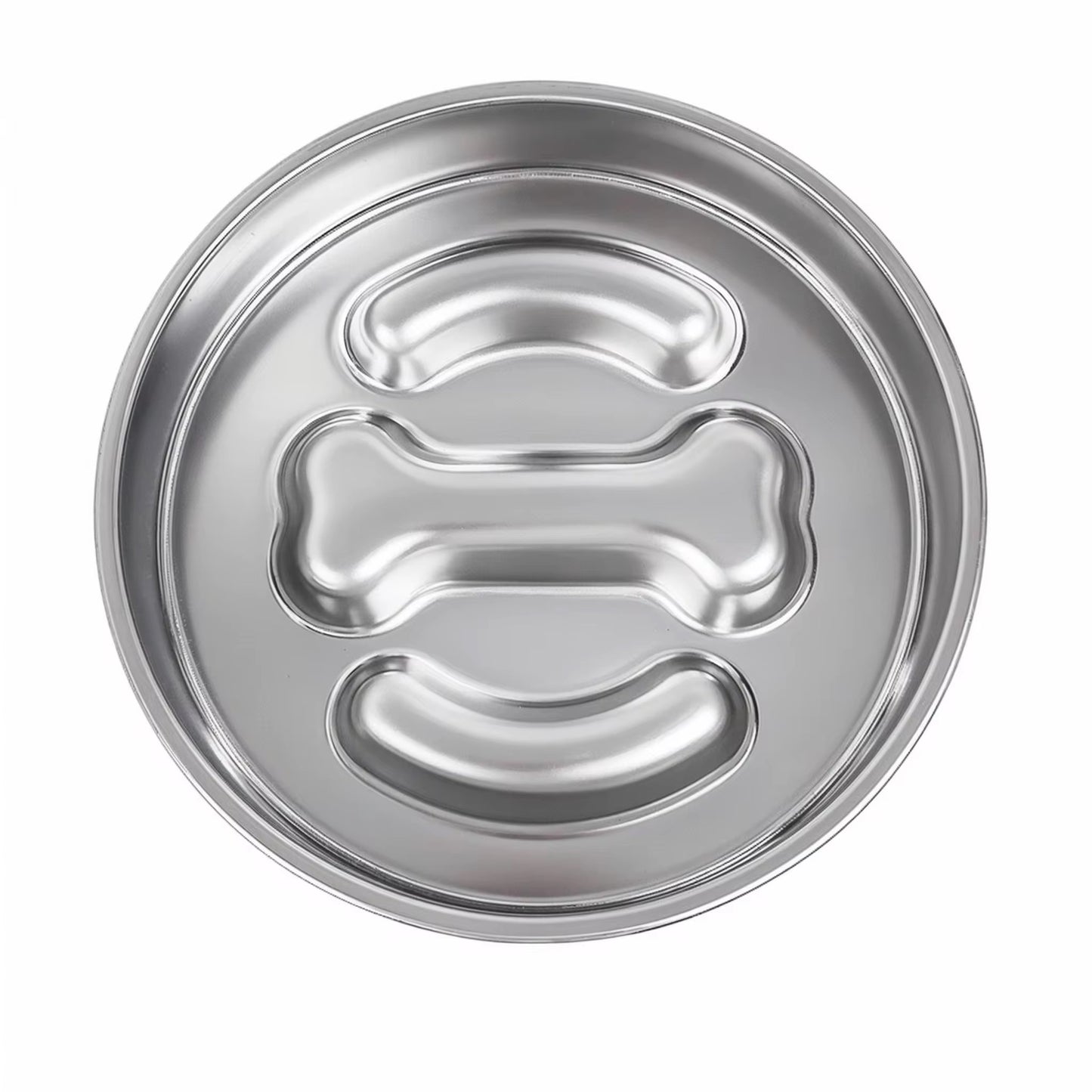 Large Stainless Steel Slow-Feeder Dog Bowl