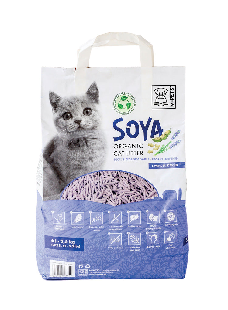 M-PETS Soya Tofu Cat Litter – Lavender Scented, Fast Clumping & Odor Control
