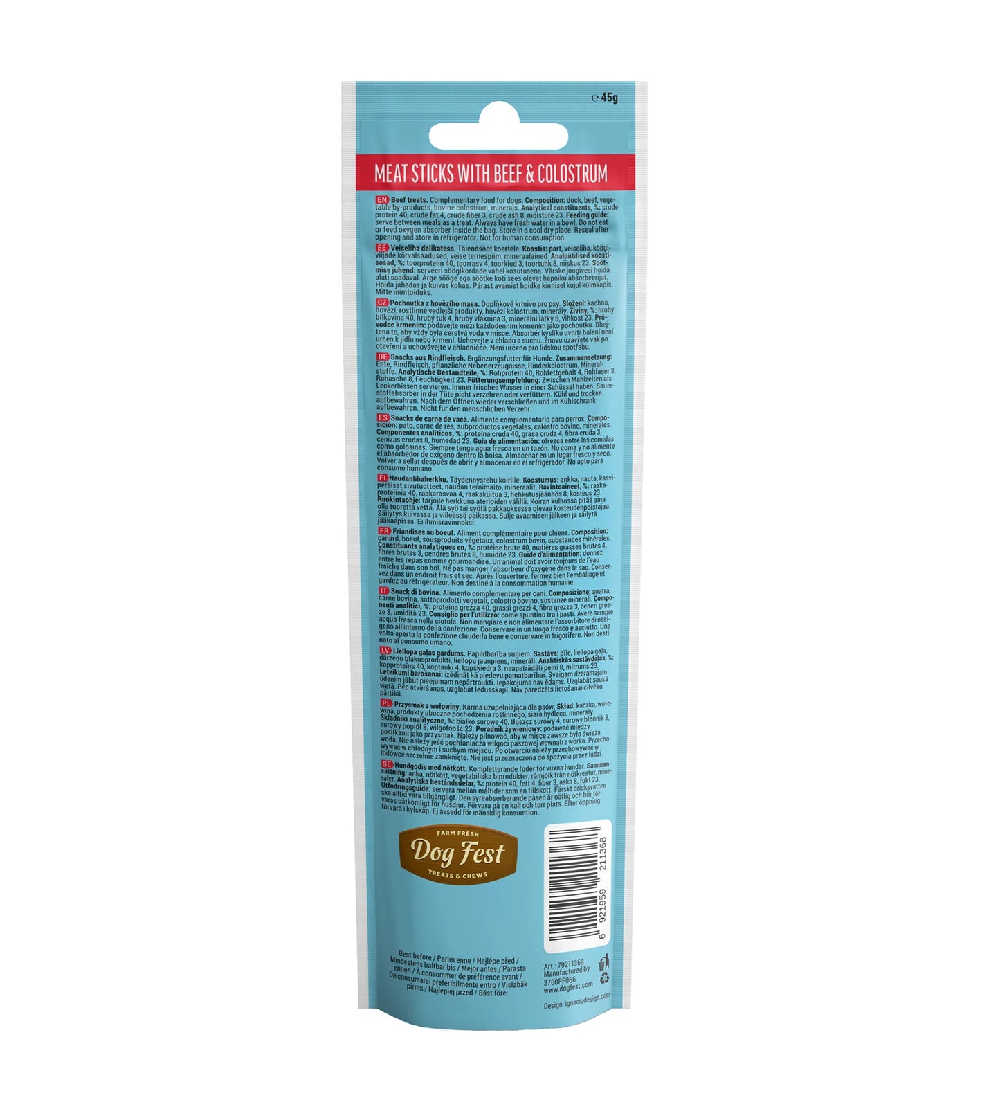 Dog Fest Puppy Meat Sticks with Beef & Colostrum