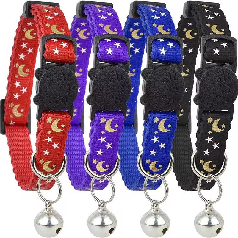 Cat Collar - Stars & Moon Print