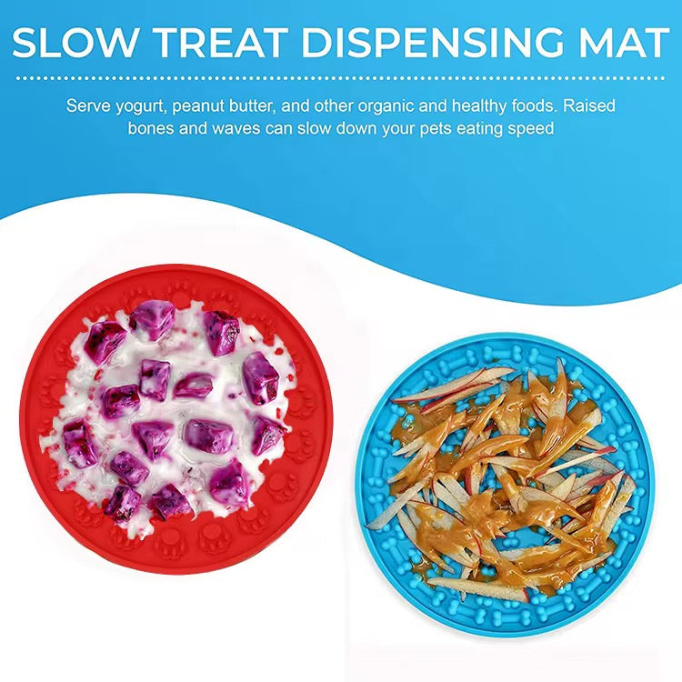 Silicone Treat Lick Mat for Dogs & Cats – Anti-Anxiety Slow Feeder & Boredom Relief Mat
