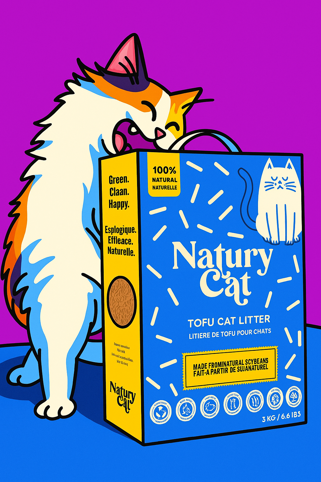 Natury Cat Tofu Litter – 100 % Natural, Biodegradable Soybean Tofu Cat Litter