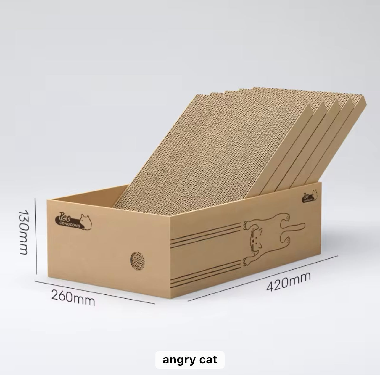 6 in 1, Cat Scratcher Cardboard box with 5 scratcher Boards
