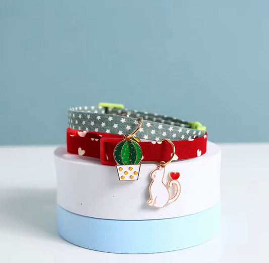 High-Quality Cat Collar with Bell & Pendant – Adjustable, Quick-Release, Comfortable