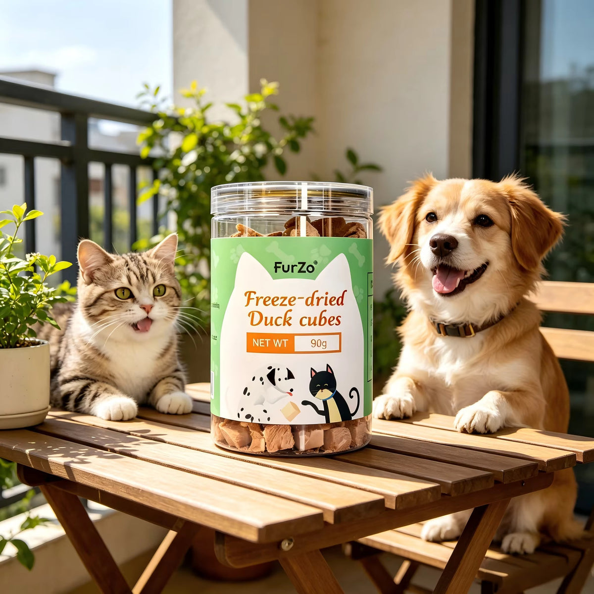 Furzo Freeze-Dried Duck Treats for Cats & Dogs – High-Protein Pet Treats, 90g