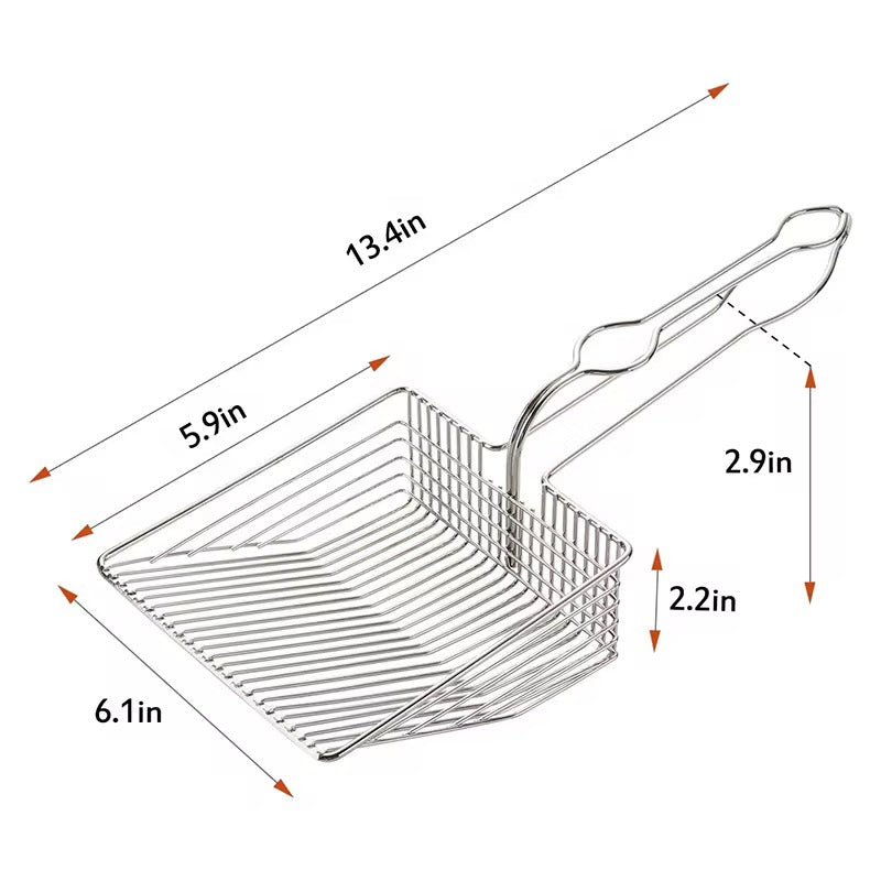Extra-Large Stainless Steel Cat Litter Scoop – Fast, Durable Waste Removal