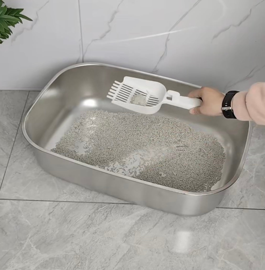 Heavy Duty Stainless Steel Cat Litter Box (No Cat Print Embossing)
