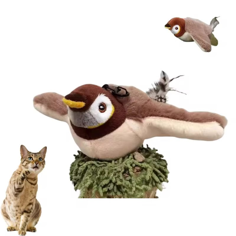 Interactive Electronic Cat Toy Bird with Catnip – USB Rechargeable Shaking Bird Toy for Cats