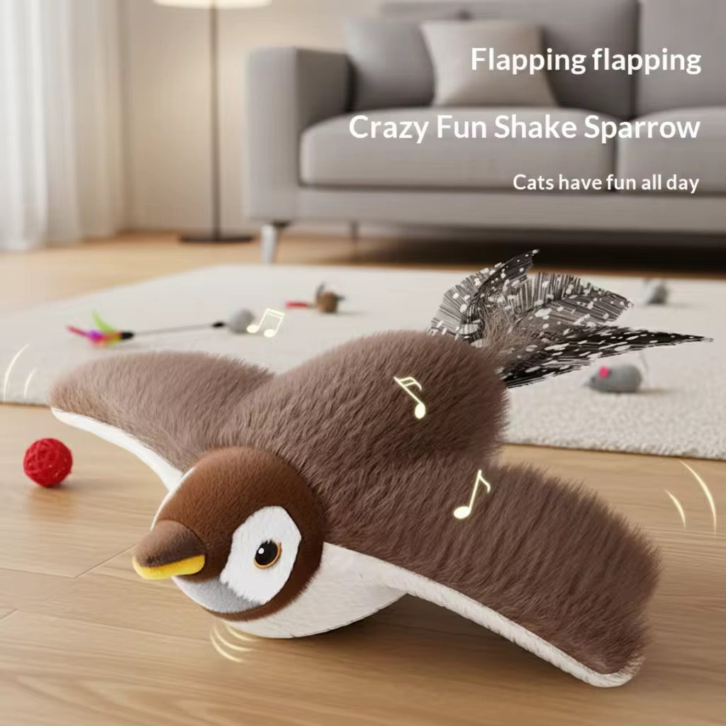 Interactive Electronic Cat Toy Bird with Catnip – USB Rechargeable Shaking Bird Toy for Cats