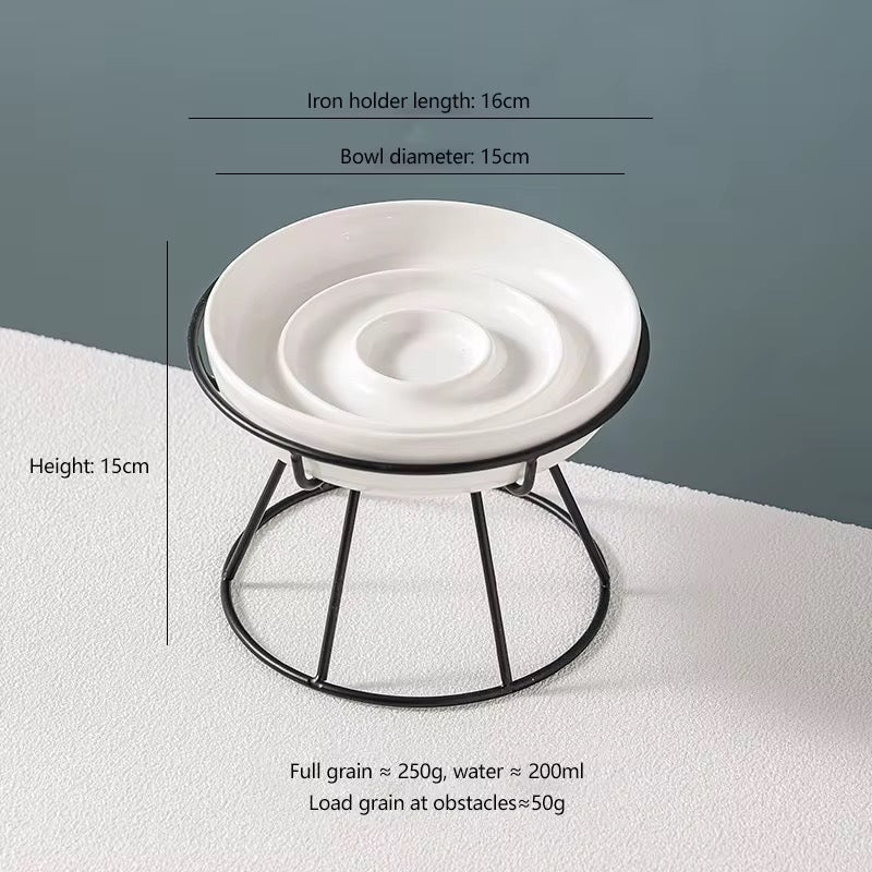 Elevated Ceramic Slow Feeder Cat Food Bowl – Stylish & Healthy Feeding for Cats | Petcore.Ke