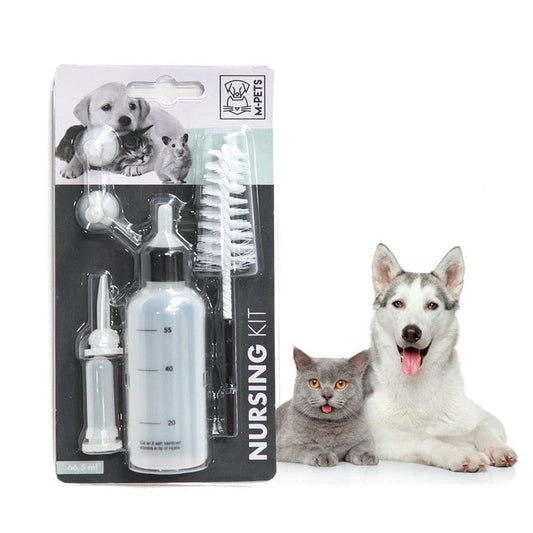 M-Pets Nursing Bottle Kit for Puppies & Kittens – Feeding Bottle with 5 Teats & Cleaning Brush