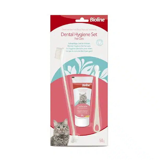 Bioline Cat Dental Hygiene Set – Toothpaste & Toothbrush Kit