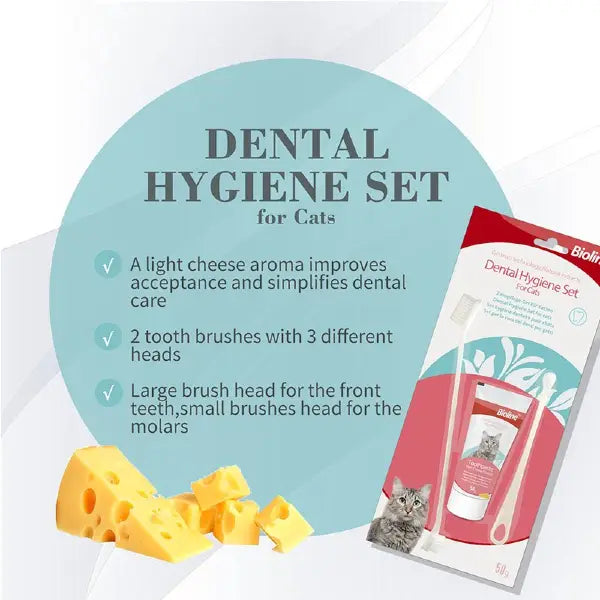 Bioline Cat Dental Hygiene Set – Toothpaste & Toothbrush Kit